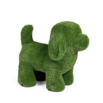 Figurina din iarba artificiala Dog, Bizzotto, 80x45x73 cm, polietilena, verde