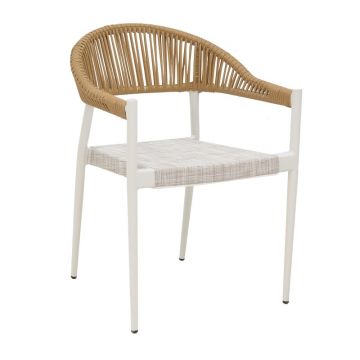 Fotoliu de Gradina Model Elation, Natural/Alb, 57x56x78 cm Fotoliu de Gradina Model Elation, Natural/Alb, 57x56x78 cm