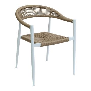Fotoliu de Gradina Model Fagen, Natural/Alb, 56x60x78 cm Fotoliu de Gradina Model Fagen, Natural/Alb, 56x60x78 cm