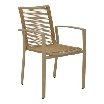 Fotoliu de Gradina Model Jonian, Natural/Champagne, 57x63x83 cm