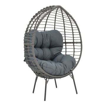 Fotoliu de Gradina Model Nestie, Gri, 102x80x155 cm