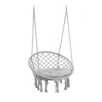 Hamac tip scaun Javier, Bizzotto, D80x130 cm, bumbac/poliester, gri
