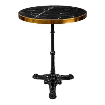 Masa de Gradina Model Andeket, Negru/Auriu, D57x72 cm
