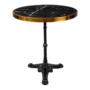 Masa de Gradina Model Andeket, Negru/Auriu, D70x72 cm