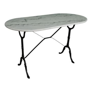 Masa de Gradina Model Baluta, Alb/Negru, 120x60x70.8 cm