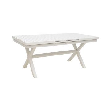 Masa de Gradina Model Dagyn, Alb, 180-240x90x76 cm