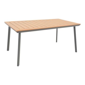 Masa de Gradina Model Griffith, Natural/Negru, 160x80x74 cm