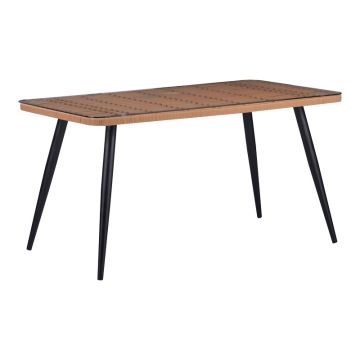 Masa de Gradina Model Naoki, Natural/Negru, 140x80x78 cm