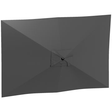Outsunny Copertină de Rezervă pentru Umbrelă cu Ventilație în Partea Superioară, 300x200 cm, Gri Cărbune | Aosom Romania