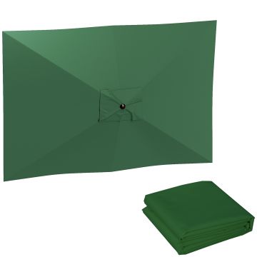 Outsunny Copertină de Rezervă pentru Umbrelă cu Ventilație în Partea Superioară, 300x200 cm, Verde | Aosom Romania