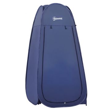Outsunny Cort de Duș Pop Up Impermeabil cu Intrare cu Fermoar, 100x100x185 cm, Albastru | Aosom Romania
