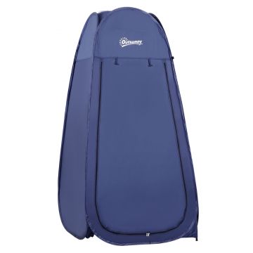 Outsunny Cort de Duș Pop Up Impermeabil cu Intrare cu Fermoar, 100x100x185 cm, Albastru | Aosom Romania