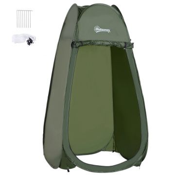 Outsunny Cort de Duș Pop Up Impermeabil cu Intrare cu Fermoar, 100x100x185 cm, Verde | Aosom Romania