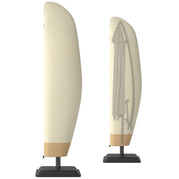 Outsunny Husă pentru Umbrelă de Grădină Impermeabilă cu Fermoar si Șnur din Țesătură, 220x56x56 cm, Bej și Cafeniu | Aosom Romania