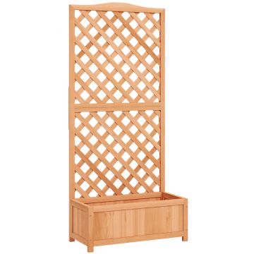 Outsunny Jardinieră cu Grilaj pentru Plante Cățărătoare și Bază Spațioasă, 76x36x170 cm, Maro | Aosom Romania