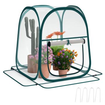 Outsunny Seră Mică Portabilă cu Design Pop-up și Geantă de Depozitare, 70x70x80 cm, Transparent | Aosom Romania