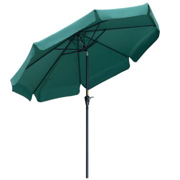Outsunny Umbrelă de Grădină Înclinabilă cu Deschidere cu Manivelă și Orificiu de Aerisire, Ø266x248.5 cm, Verde | Aosom Romania