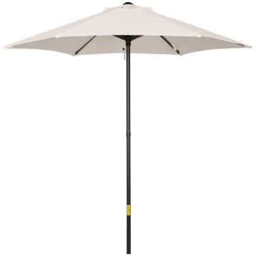 Outsunny Umbrelă de Grădină Înclinabilă cu Orificii de Ventilație și 6 Spițe din Aluminiu, 2x2 m, Alb Crem | Aosom Romania