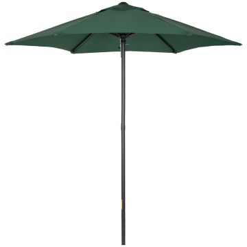 Outsunny Umbrelă de Grădină, Înclinabilă cu Orificiu de Ventilație și 6 Brațe, Ø196x204 cm, Verde | Aosom Romania