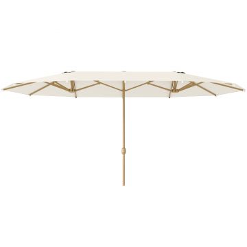 Outsunny Umbrelă de Soare cu Două Fețe și Mâner cu Manivelă Ușor de Utilizat, 455x265x238 cm, Bej | Aosom Romania