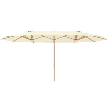 Outsunny Umbrelă de Soare cu Două Fețe și Mâner cu Manivelă Ușor de Utilizat, 455x265x238 cm, Bej | Aosom Romania
