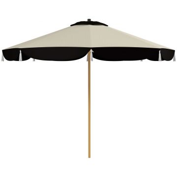 Outsunny Umbrelă de Soare cu UPF 50+ și 8 spițe, Φ2,66x2,34 m, Bej | Aosom Romania