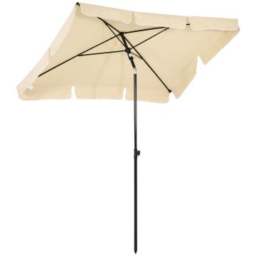 Outsunny Umbrelă pentru Grădină cu Înclinare Reglabilă și Stâlp din Aluminiu, 198x130x245 cm, Bej | Aosom Romania