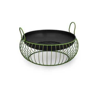 Semineu aer liber Brazier Maylis, Bizzotto, D57x22 cm, otel, verde