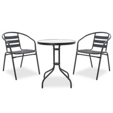 Set Masa si Scaune Gradina Tade-Watson 3 Piese Negru