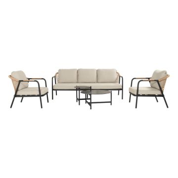 Set mobilier de grădină bej din aluminiu pentru 5 persoane Nice – Hartman