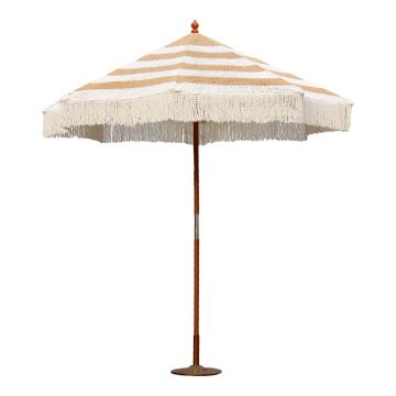 Umbrela de gradina Model Brillie, Natural/Maro/Alb, D2.70x2.60 cm