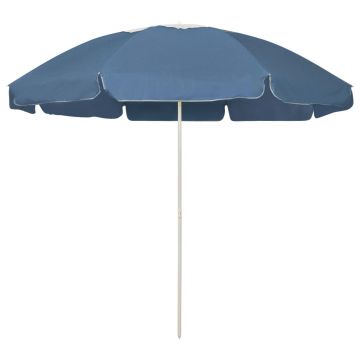 vidaXL Umbrelă de soare de plajă, albastru, 240 cm