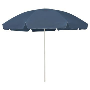 vidaXL Umbrelă de soare de plajă, albastru, 300 cm