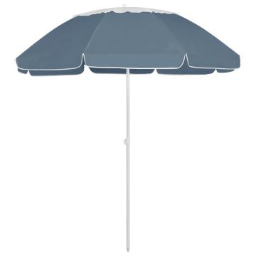vidaXL Umbrelă de soare de plajă, albastru, 300 cm