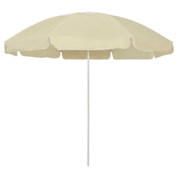 vidaXL Umbrelă de soare de plajă, galben nisipiu, 240 cm