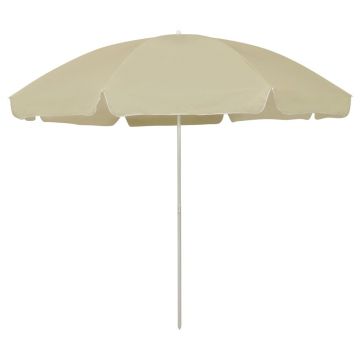vidaXL Umbrelă de soare de plajă, galben nisipiu, 300 cm