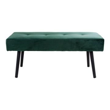 Bancă tapițată cu catifea Bonami Essentials Skiby, verde închis