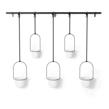 Ghivece decorative 5 buc. din plastic pentru ierburi aromatice/de agățat / de perete ø 7,5 cm Triflora – Umbra