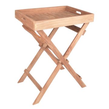 Masă auxiliară de grădină din lemn de tec 29x39 cm Bacan – Garden Pleasure
