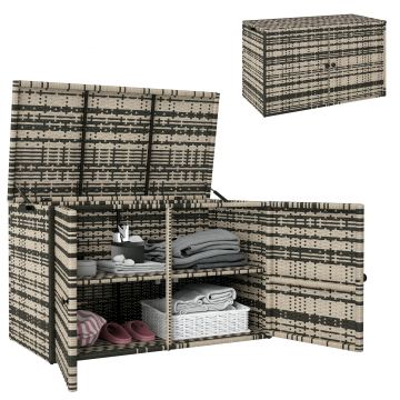 Outsunny Cufăr de Exterior de 350L cu 2 Niveluri, Pistoane cu Gaz și Cadru din Oțel, 118x57x69 cm, Gri | Aosom Romania