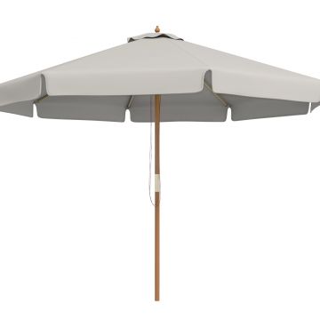 Outsunny Umbrelă de Grădină cu Corzi, Deschidere Reglabilă și Orificii de Ventilație, Ø325x250 cm, Gri | Aosom Romania