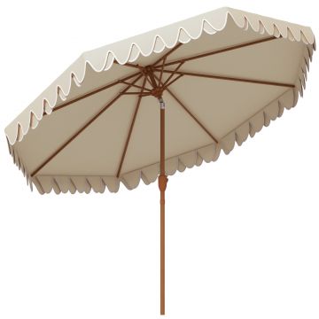 Outsunny Umbrelă de Grădină cu Deschidere cu Manivelă, Fald Dublu şi Înclinabil, 2.7x2.4 m, Alb Crem | Aosom Romania