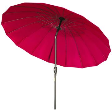 Outsunny Umbrelă de Grădină Înclinabilă cu Manivelă și 18 Spițe din Metal și Poliester, Ø250x240 cm, Roșu | Aosom Romania