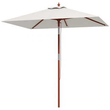 Outsunny Umbrelă de Grădină Înclinabilă cu Sistem cu Șnur și Orificiu de Ventilație, 200x150x235 cm, Bej | Aosom Romania