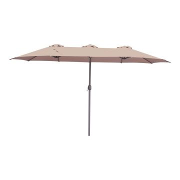 Umbrela de gradina, Model Dorizo, culoare maro, aluminiu si textil, 2.6x4.5x2.5m cm