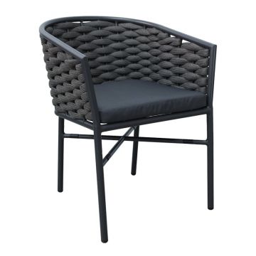 Fotoliu de grădină Model Noevo, Gri, 57x62x77 cm