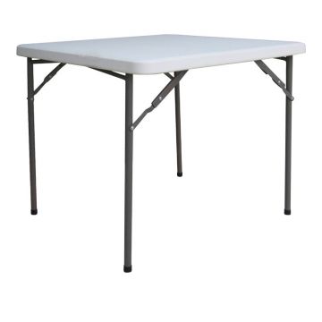 Masă de exterior pliabilă Model Comfort, Alb, 80x80x74 cm