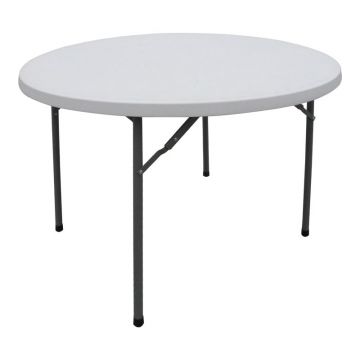 Masă de exterior pliabilă Model Comfort, Alb, D120x74 cm