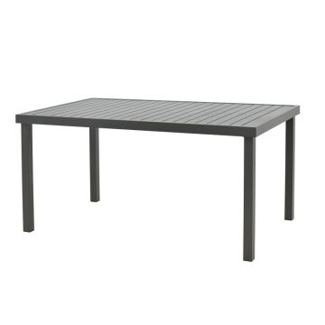 Masa de gradina, Model Kliton, culoare gri inchis, aluminiu si textil, 150x80x74 cm