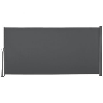 Outsunny Copertină Laterală Retractabilă cu Mâner, 300x160 cm, Gri | Aosom Romania